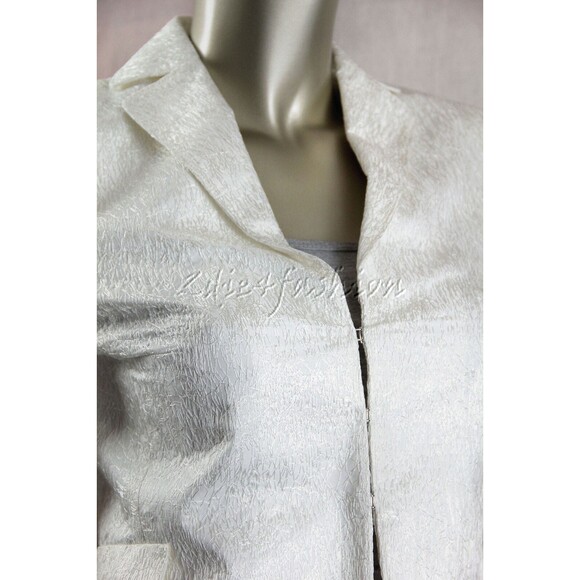 $1600 AKRIS Punto Ivory Off White Textured Raised Fitted Jacket 6 - Picture 4 of 7